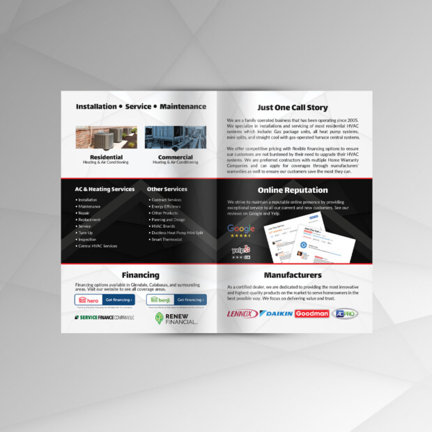 Bi-Fold Inside Spread | Just One Call