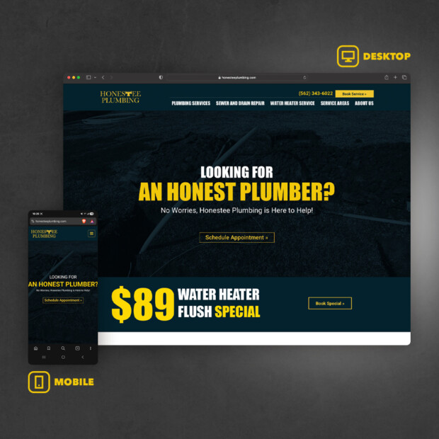 Web Design Honestee Plumbing | Evee Salazar