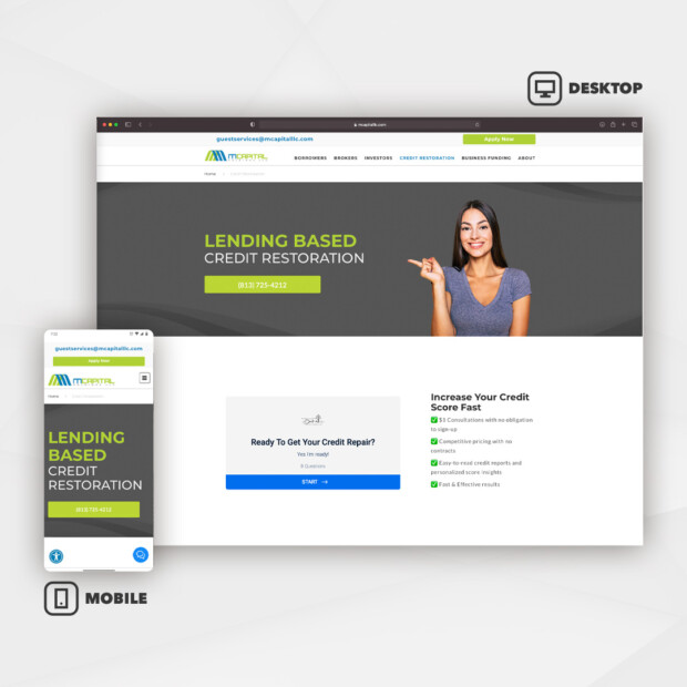 Web Design - Landing Page | MCapital Holdings | Evee Salazar - Bloq Marketing