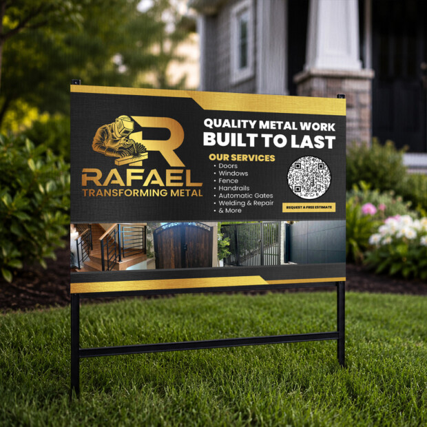 Rafael Transforming Metal - Lawn Sign